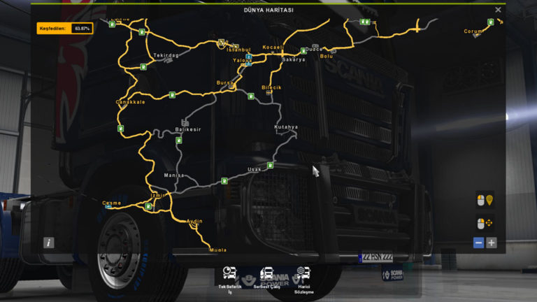 ETS 2 AvrupaTürkiye Haritasının 1.25 Güncelleme Sürümü Yayınlandı