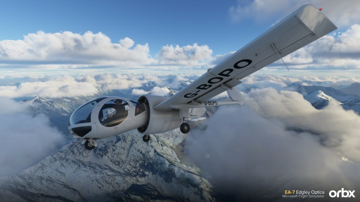 Microsoft Flight Simulator için Orbx EA7 Edgley Optica gözlem uçağı